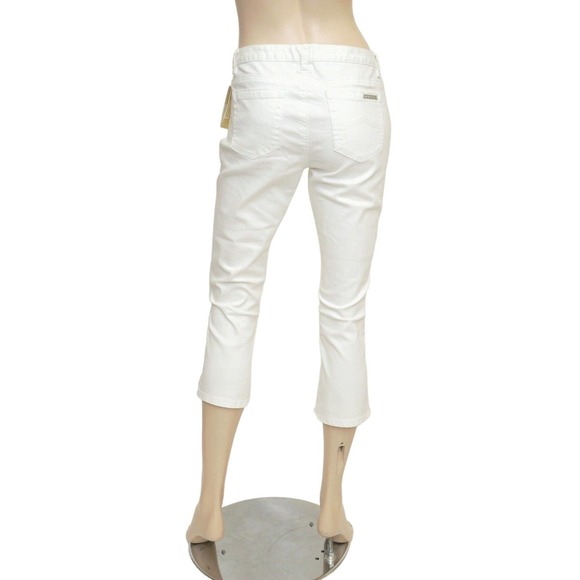 Michael Kors Stretch Cotton Cropped Jeans Pants Capri White Wash 6 Nwt $99 - Picture 4 of 6